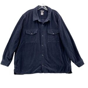 Gap Corduroy Shirt Men XXL Navy Classic Shacket Academia Workwear Minimalist 90s